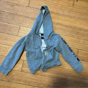 Carhartt Gray Zip-Up Hoodie with Logo
